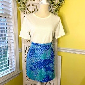NWT H&M blue/green/aqua skirt Sz10
